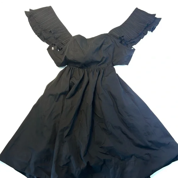 Entro Dresses | Entro Black Dress With Fun Sleeves And Open Tie Back | Color: Black | Size: S | Secondsurge's Closet